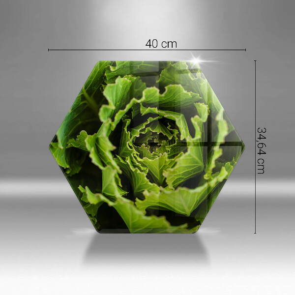 Skärbräda glas sexhörning Äter salladsblad