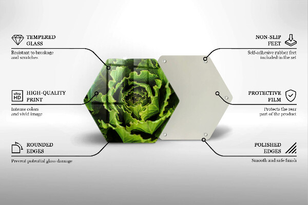 Skärbräda glas sexhörning Äter salladsblad