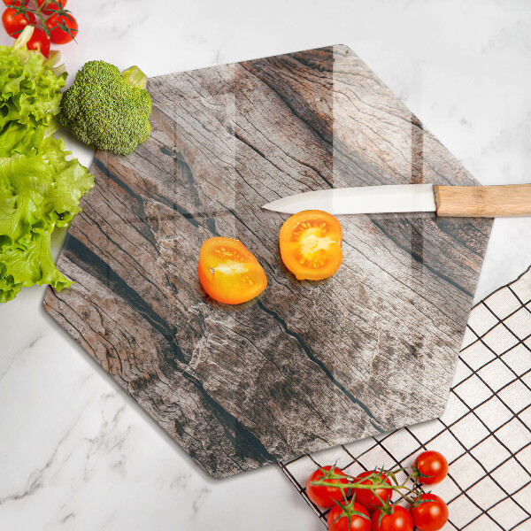 Skärbräda glas sexhörning Trästruktur