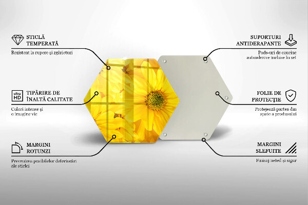 Skärbräda glas sexhörning Blomblad