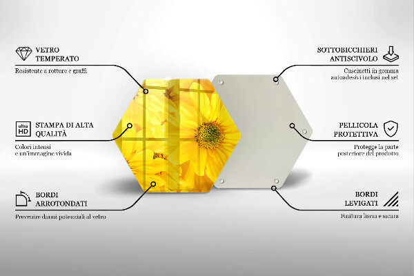 Skärbräda glas sexhörning Blomblad