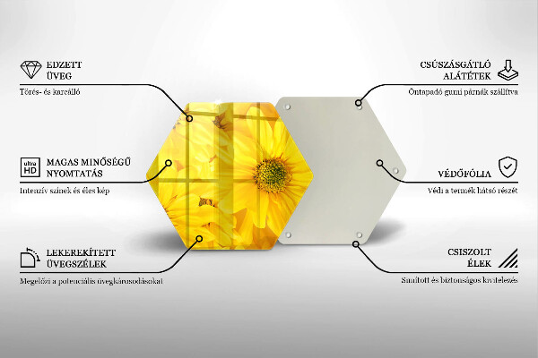 Skärbräda glas sexhörning Blomblad