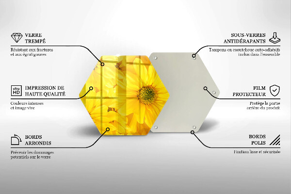 Skärbräda glas sexhörning Blomblad