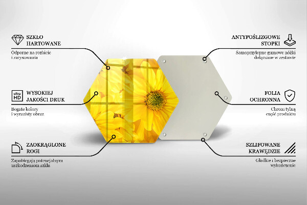 Skärbräda glas sexhörning Blomblad