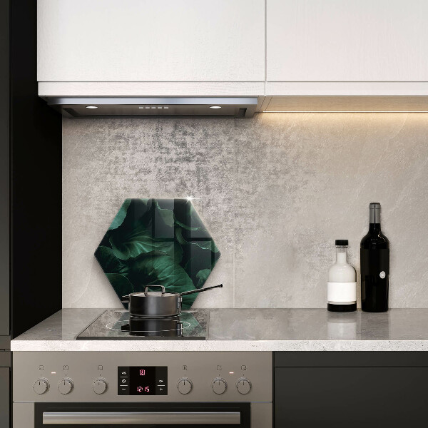 Skärbräda glas sexhörning Vilda mörka blad