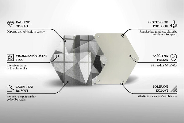 Skärbräda glas sexhörning Konkret skarp abstraktion