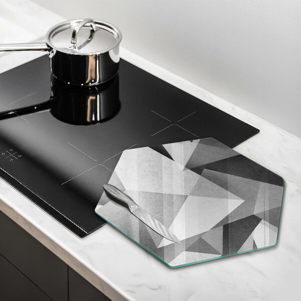 Skärbräda glas sexhörning Konkret skarp abstraktion