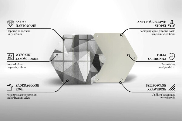 Skärbräda glas sexhörning Konkret skarp abstraktion