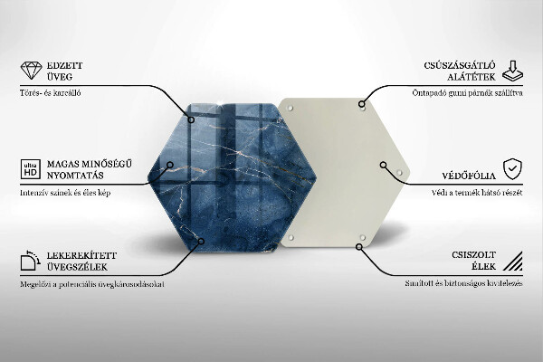Skärbräda glas sexhörning Marmor sten textur