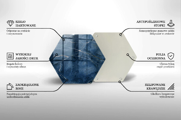 Skärbräda glas sexhörning Marmor sten textur