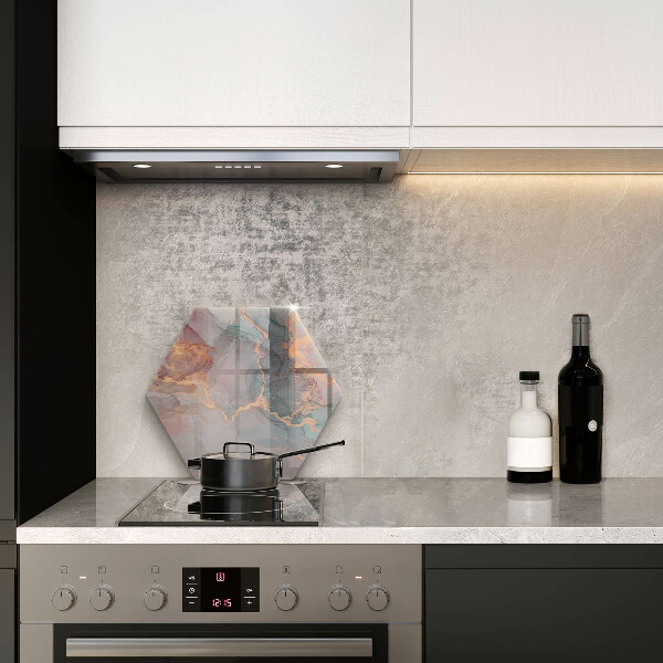 Skärbräda glas sexhörning Marmor med guld