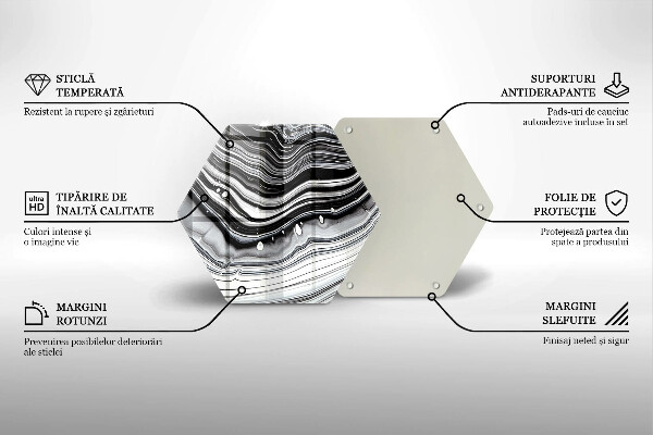 Skärbräda glas sexhörning Bläckabstraktion