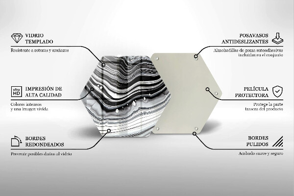 Skärbräda glas sexhörning Bläckabstraktion