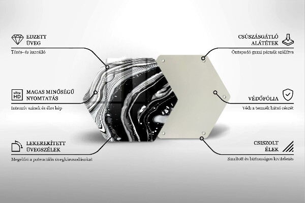 Skärbräda glas sexhörning Bläckabstraktion