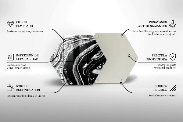 Skärbräda glas sexhörning Bläckabstraktion