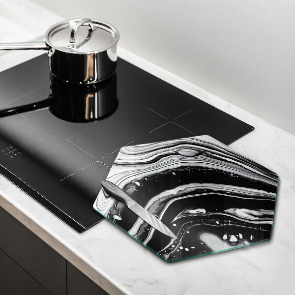 Skärbräda glas sexhörning Bläckabstraktion