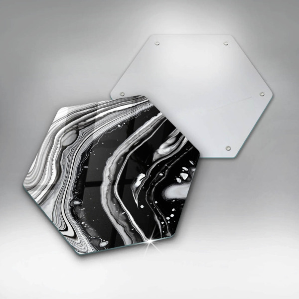 Skärbräda glas sexhörning Bläckabstraktion