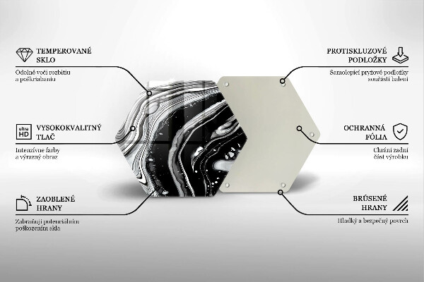Skärbräda glas sexhörning Bläckabstraktion