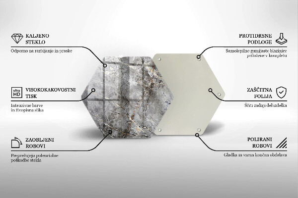 Skärbräda glas sexhörning Sten textur
