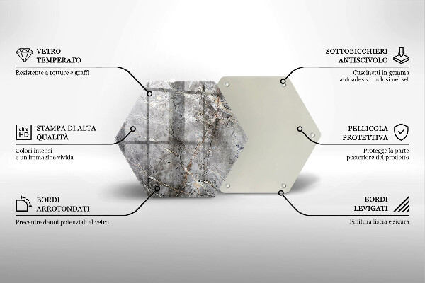 Skärbräda glas sexhörning Sten textur