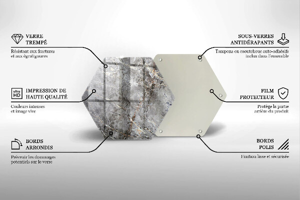 Skärbräda glas sexhörning Sten textur