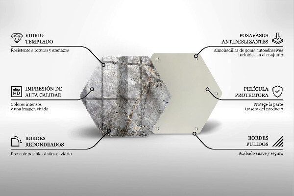Skärbräda glas sexhörning Sten textur
