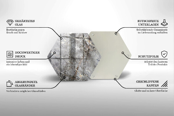 Skärbräda glas sexhörning Sten textur