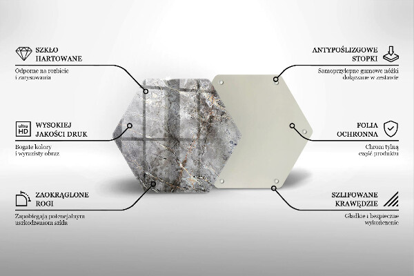 Skärbräda glas sexhörning Sten textur