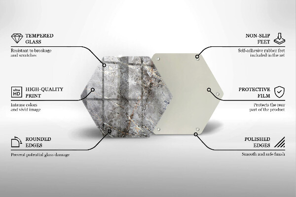 Skärbräda glas sexhörning Sten textur