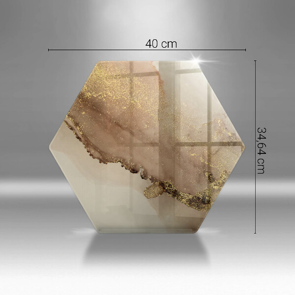 Skärbräda glas sexhörning Guld abstraktion