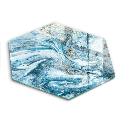 Skärbräda glas sexhörning Struktur med guld