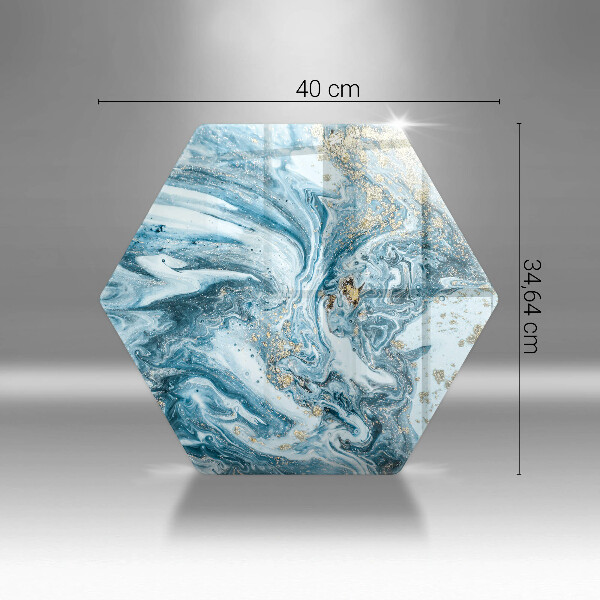 Skärbräda glas sexhörning Struktur med guld