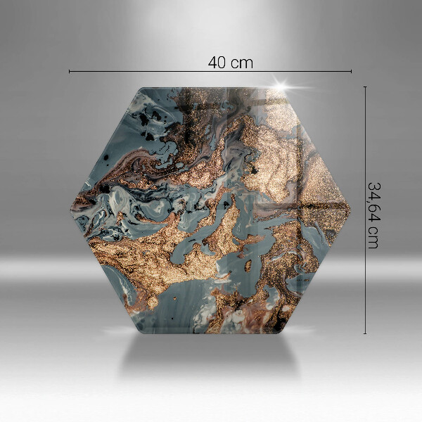 Skärbräda glas sexhörning Gyllene stenstruktur