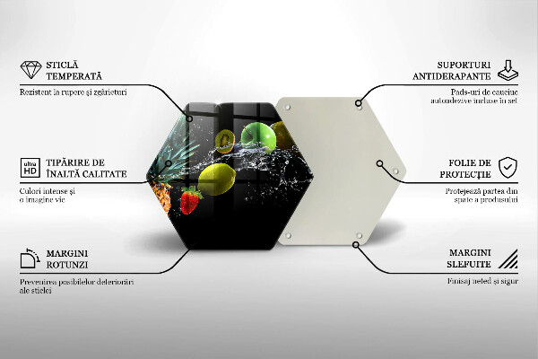 Skärbräda glas sexhörning Frukt i vatten