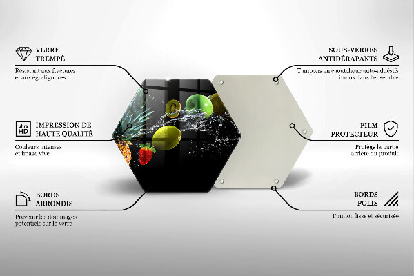 Skärbräda glas sexhörning Frukt i vatten