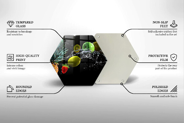 Skärbräda glas sexhörning Frukt i vatten