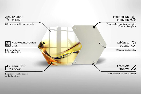 Skärbräda glas sexhörning Abstrakta linjer av ljus