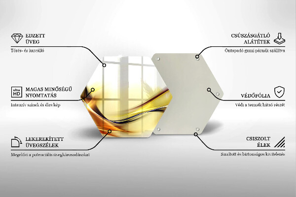 Skärbräda glas sexhörning Abstrakta linjer av ljus
