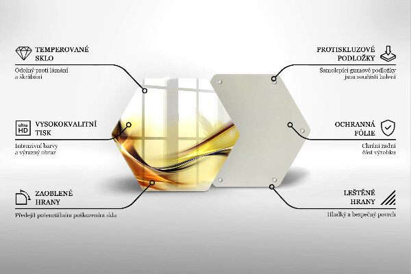 Skärbräda glas sexhörning Abstrakta linjer av ljus