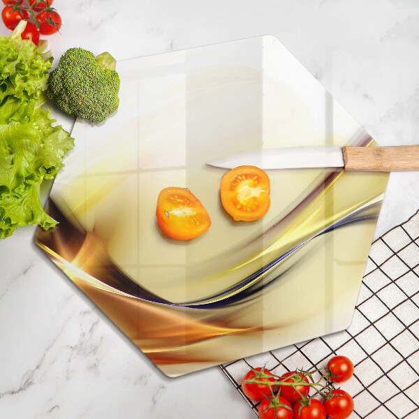 Skärbräda glas sexhörning Abstrakta linjer av ljus