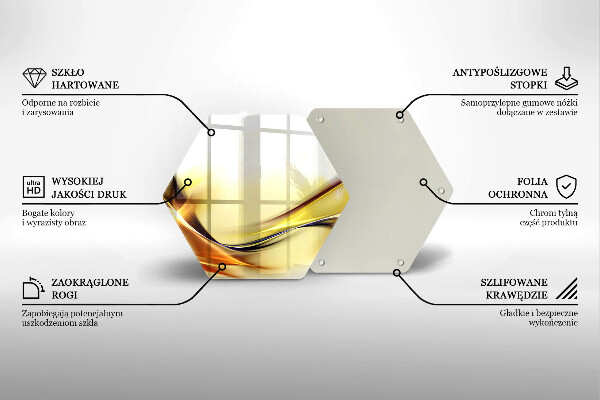 Skärbräda glas sexhörning Abstrakta linjer av ljus