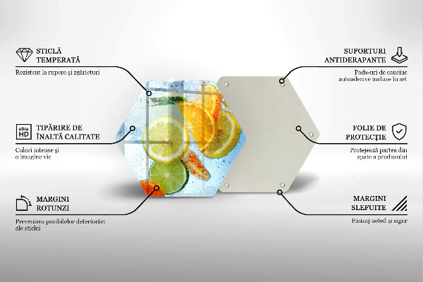 Skärbräda glas sexhörning Saftigt citrusvatten