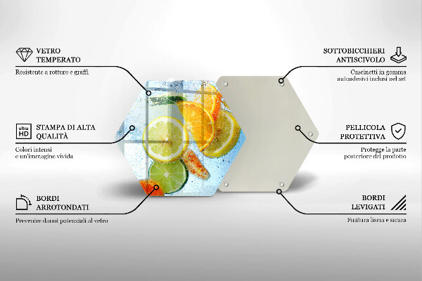 Skärbräda glas sexhörning Saftigt citrusvatten