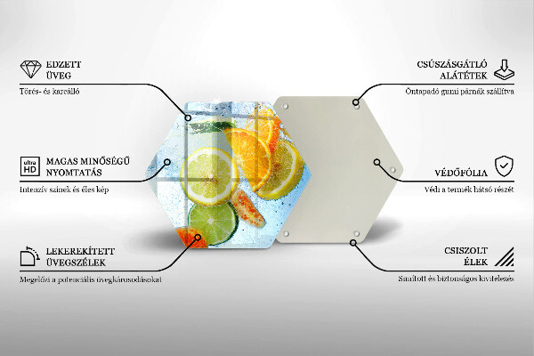 Skärbräda glas sexhörning Saftigt citrusvatten