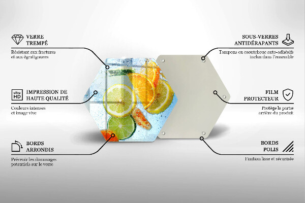 Skärbräda glas sexhörning Saftigt citrusvatten