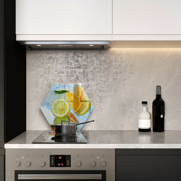 Skärbräda glas sexhörning Saftigt citrusvatten