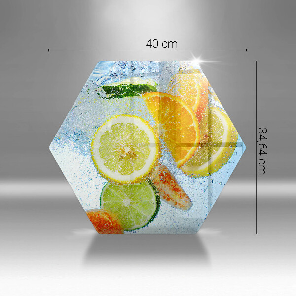 Skärbräda glas sexhörning Saftigt citrusvatten