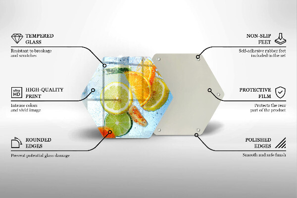 Skärbräda glas sexhörning Saftigt citrusvatten