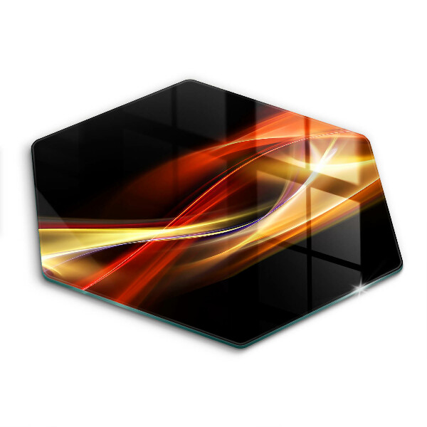 Skärbräda glas sexhörning Abstrakt rök och ljus