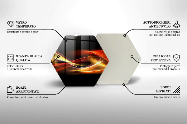 Skärbräda glas sexhörning Abstrakt rök och ljus